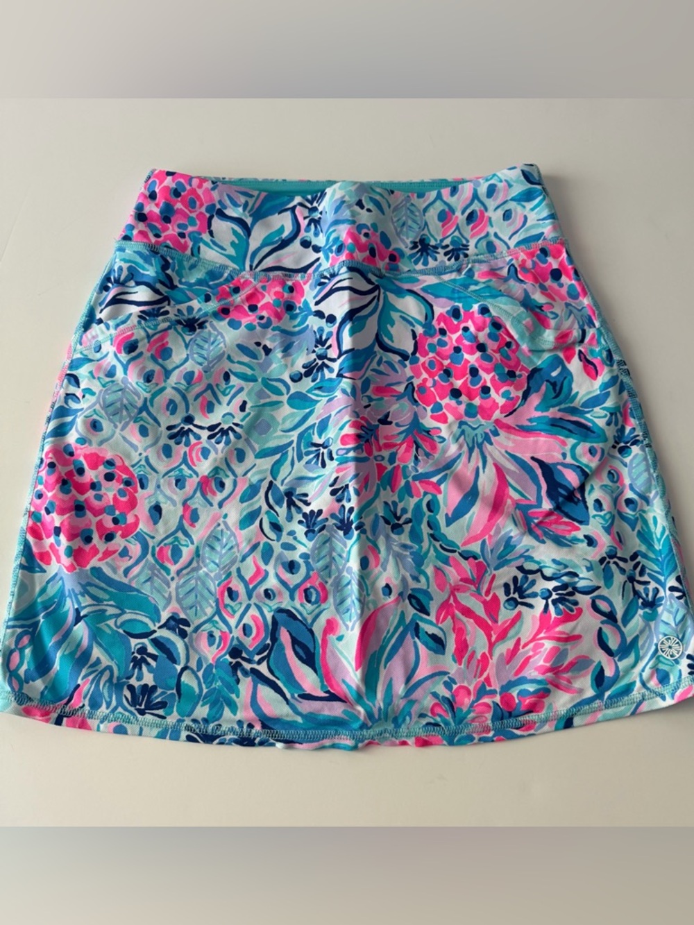 Lilly Pulitzer Pink & Blue Floral A-Line Skirt Size XS